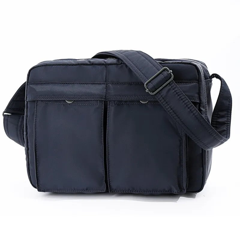Storazone Navy Japanese Style Fashion Messenger Bag Nylon Cloth Men Single Shoulder Bag Waterproof Cross body Bag Casual Men Handbag Chest Bag