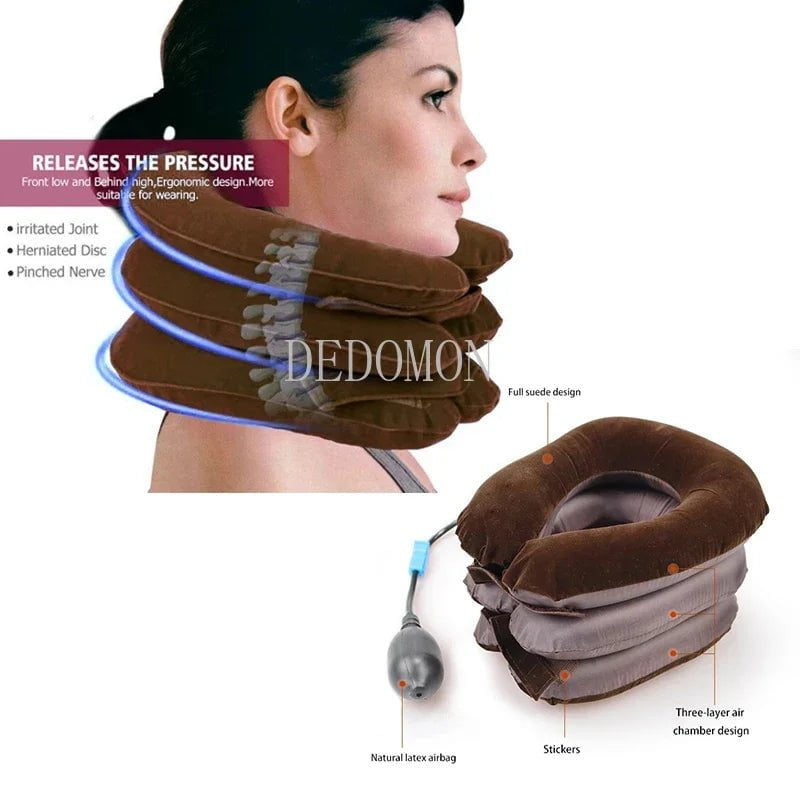 Storazone Neck Stretcher Inflatable Air Neck Traction Apparatus Device Soft Neck Cervical Collar Pillow