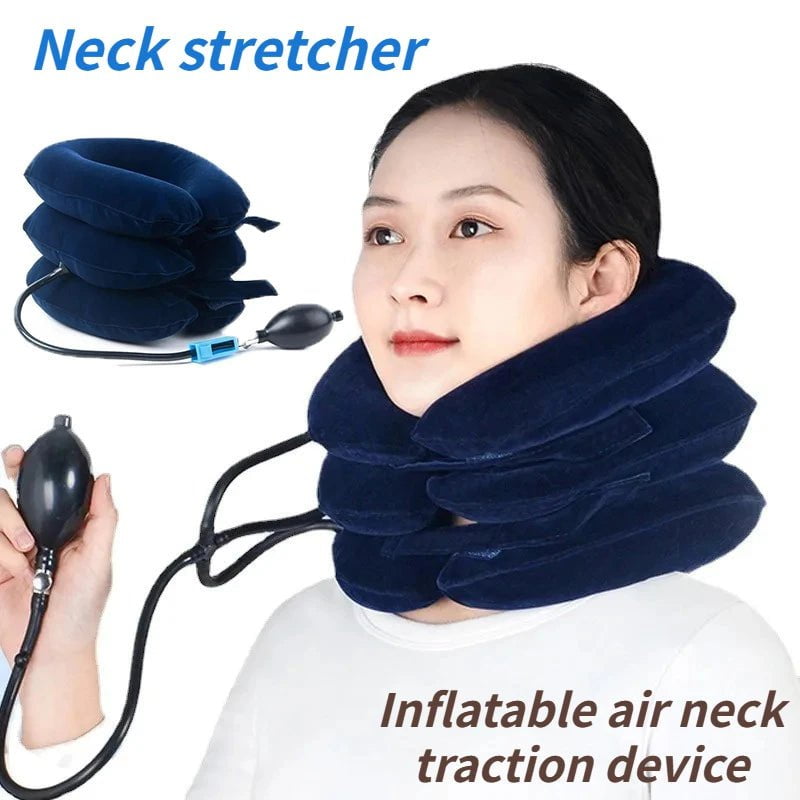 Storazone Neck Stretcher Inflatable Air Neck Traction Apparatus Device Soft Neck Cervical Collar Pillow Health Care