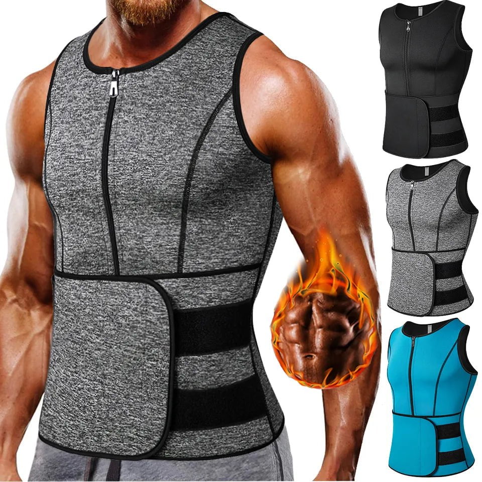 Storazone Neoprene Men's Shapers Sweat Vest for Men Waist Trainer Vest Adjustable Workout Body Shaper with Double Zipper for Sauna Suit