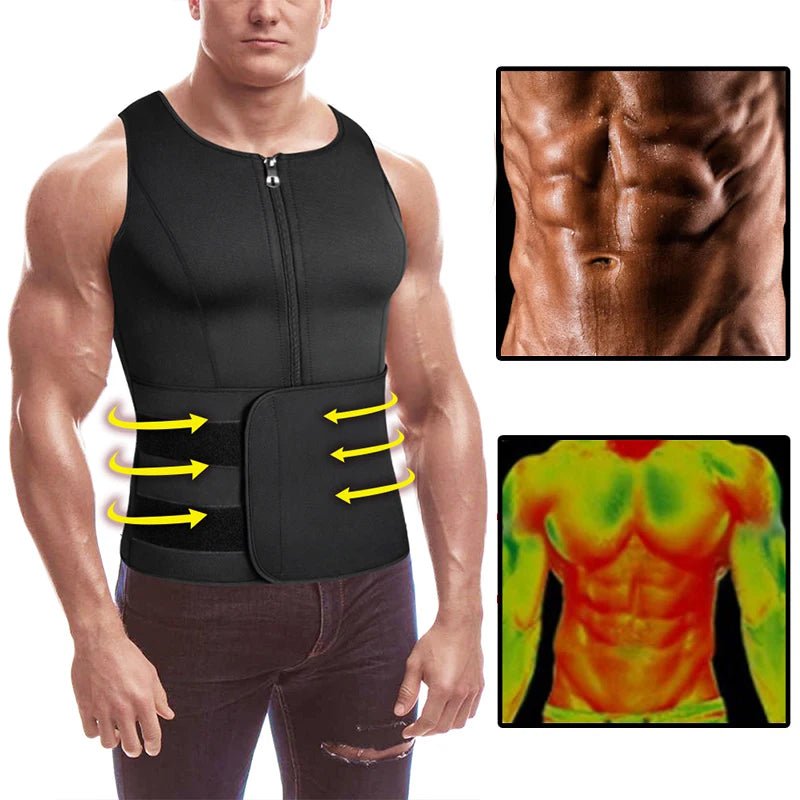 Storazone Neoprene Men's Shapers Sweat Vest for Men Waist Trainer Vest Adjustable Workout Body Shaper with Double Zipper for Sauna Suit