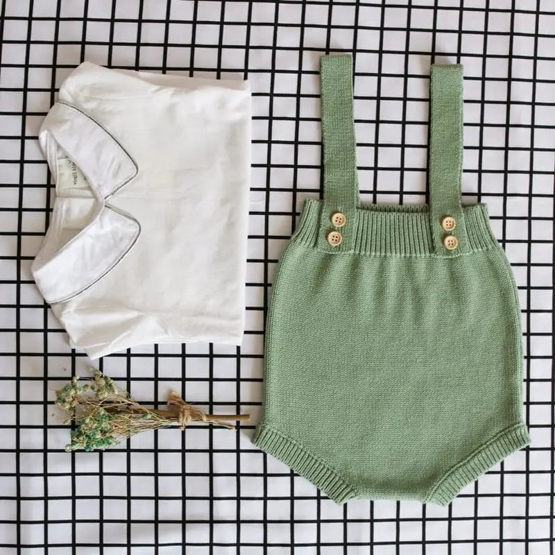 Storazone New 2022 Baby Knitting Rompers Cute Overalls Newborn Baby Boys Clothes Infantil Baby Girl Boy Sleeveless Romper Jumpsuit 0-24M