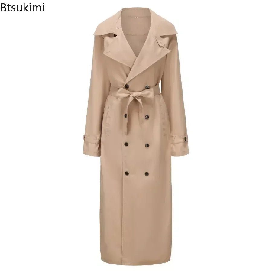 Storazone New 2024 Men's Overcoat Vintage Long Trench Jacket Coats Men's Business Party Casual Long Solid Windbreak Outwear Men's Clothing