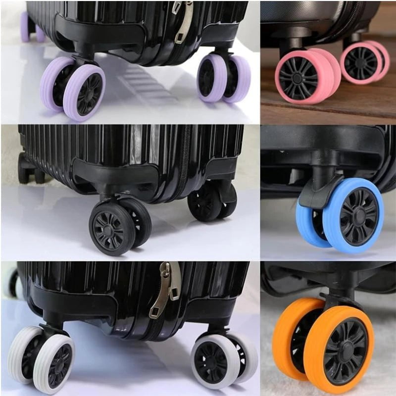 Storazone New 8/4PCS Luggage Wheels Protector Silicone Wheels Caster Shoes Travel Luggage Suitcase Reduce Noise Wheels Cover Accessories