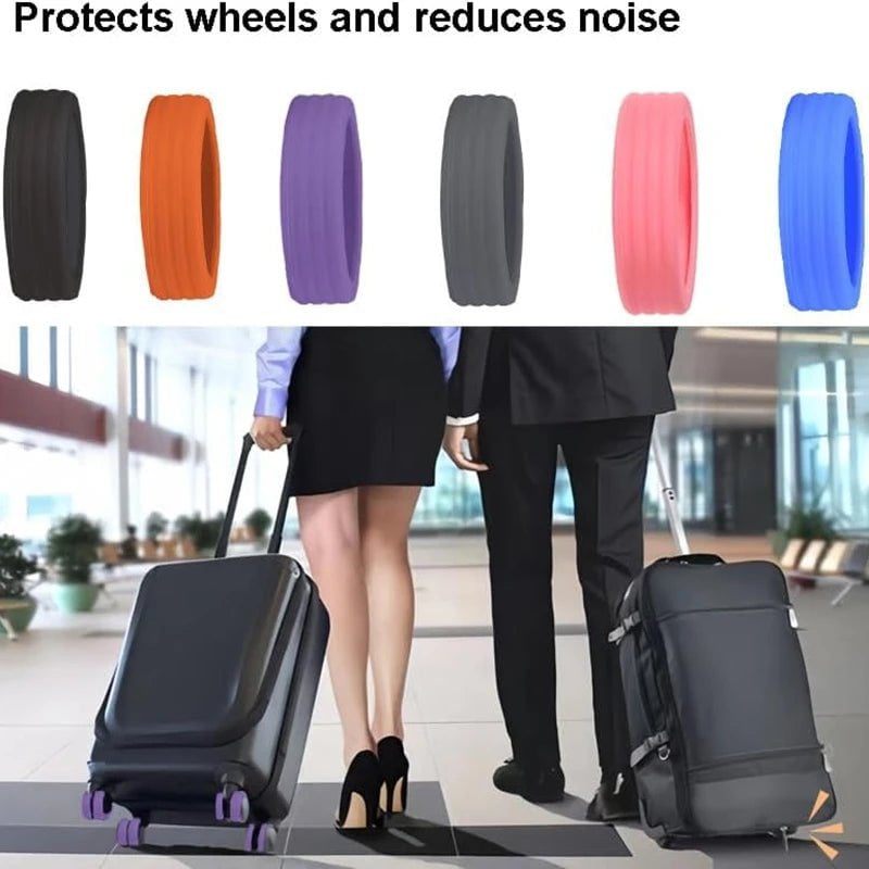 Storazone New 8/4PCS Luggage Wheels Protector Silicone Wheels Caster Shoes Travel Luggage Suitcase Reduce Noise Wheels Cover Accessories