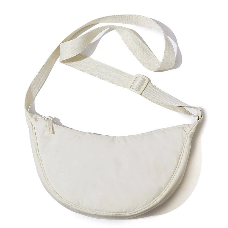 Storazone new beige Simple Design Women's Messenger Bag Fashion Ladies Nylon Hobos Small Shoulder Bags Vintage Female Girls Purse Cloth Handbags