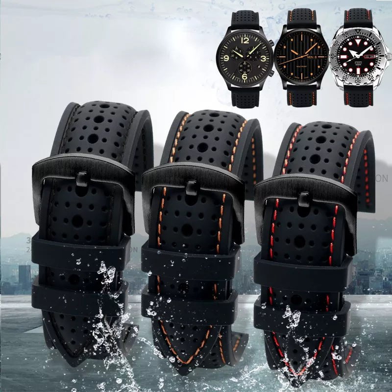 Storazone New Breathable Silicone Sports watchBand 18mm 20mm 22mm 24mm For any watch rubber Wrist strap Soft waterproof men's Accessories