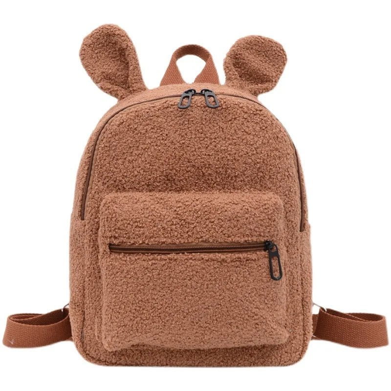 Storazone New Brown / Custom Your Text Customized Embroidery Bear Backpack Embroidered Portable Children Travel Shopping Rucksack Women's Cute Bear Shoulder Backpack