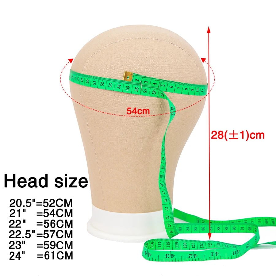 Storazone New Canvas Head For Wig 21" 22" 23" 24" Mannequin Head For Wig Making Good Quality Canvas Block Wig Making Head