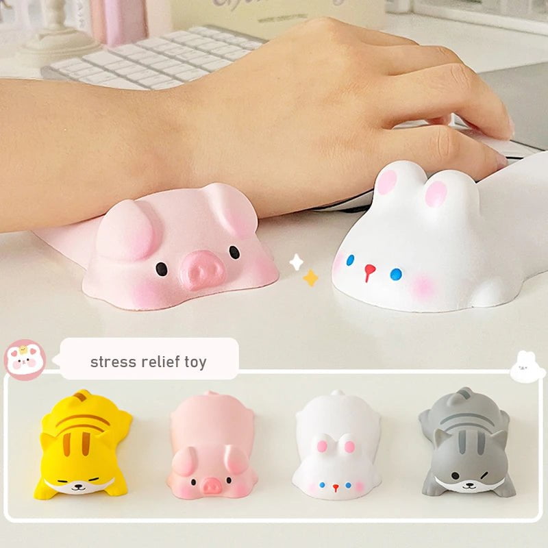 Storazone New Cute Wrist Rest Support For Mouse Pad Computer Laptop Arm Rest For Desk Ergonomic Kawaii Slow Rising Squishy Toys