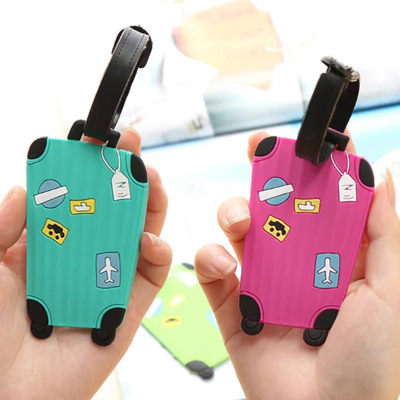 Storazone New Fashion Silicon Luggage Tags Travel Accessories for Bags Portable Luggage Tag Cartoon Style for Girls Boys Card Cover