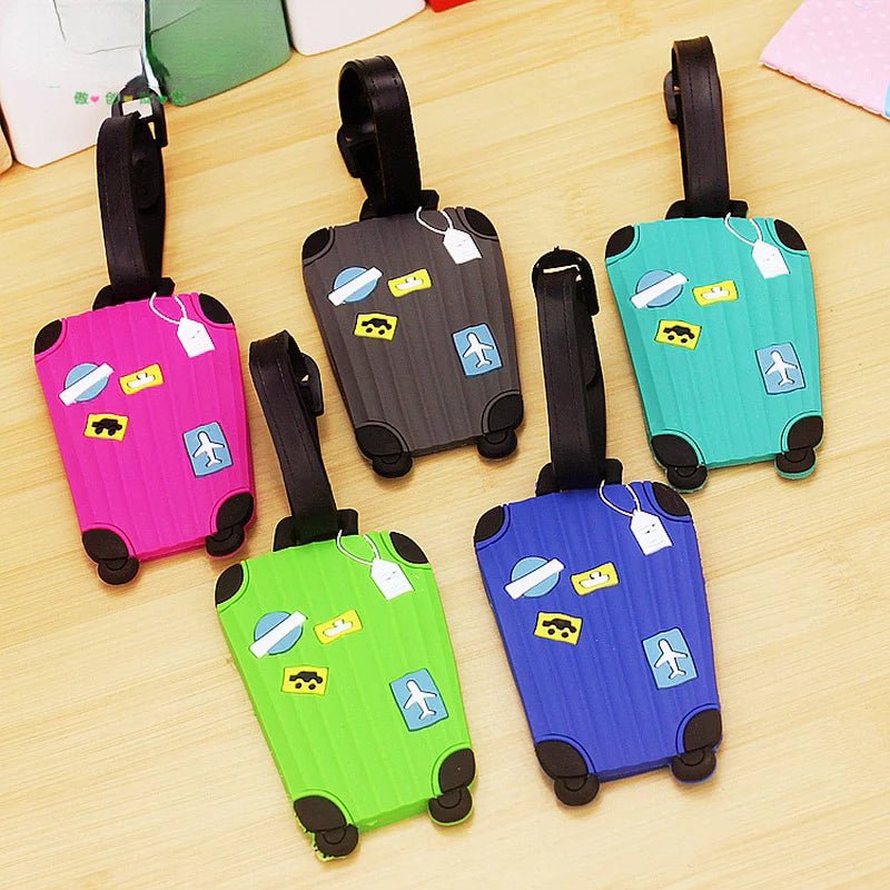 Storazone New Fashion Silicon Luggage Tags Travel Accessories for Bags Portable Luggage Tag Cartoon Style for Girls Boys Card Cover
