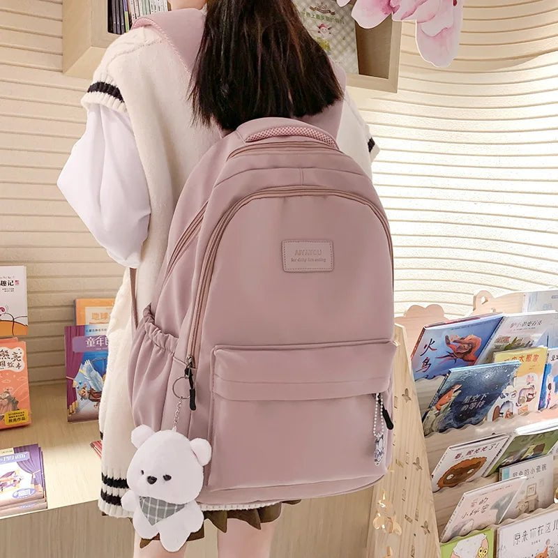 Storazone New Female Fashion Lady High Capacity Waterproof College Backpack Trendy Women Laptop School Bags Cute Girl Travel Book Bag Cool