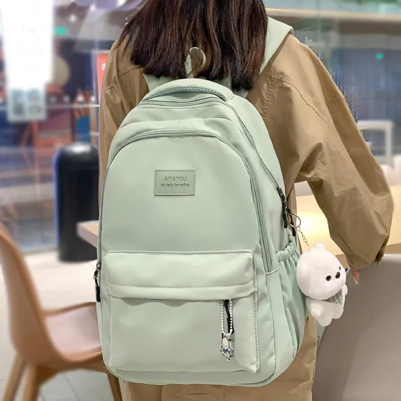 Storazone New Female Fashion Lady High Capacity Waterproof College Backpack Trendy Women Laptop School Bags Cute Girl Travel Book Bag Cool