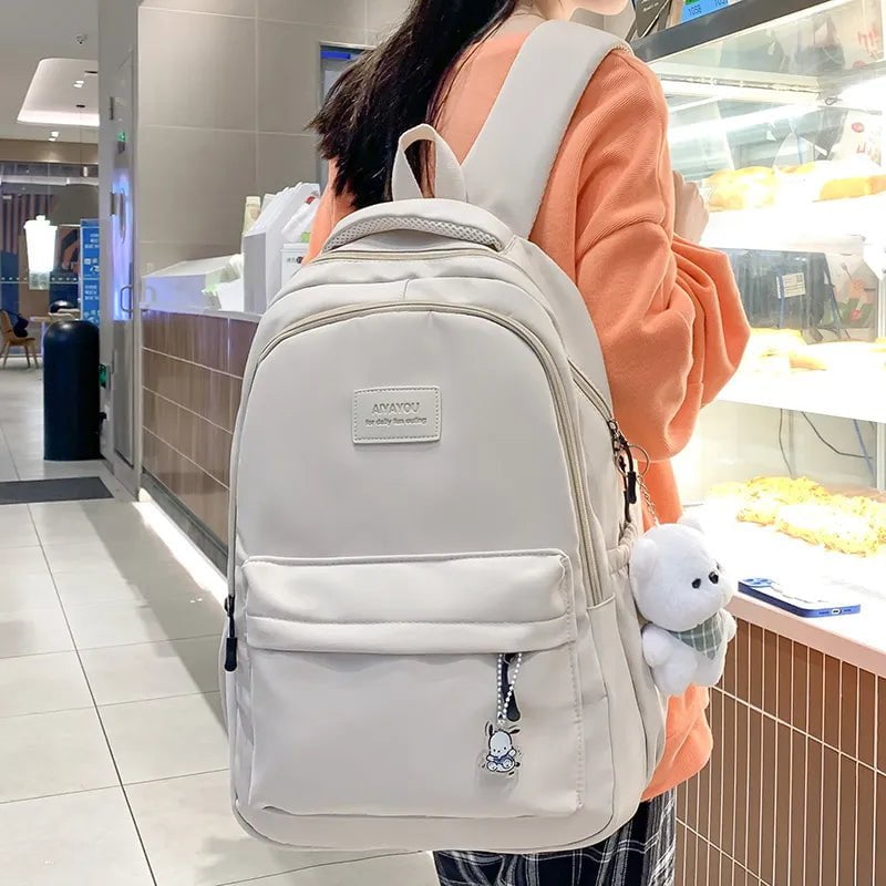 Storazone New Female Fashion Lady High Capacity Waterproof College Backpack Trendy Women Laptop School Bags Cute Girl Travel Book Bag Cool