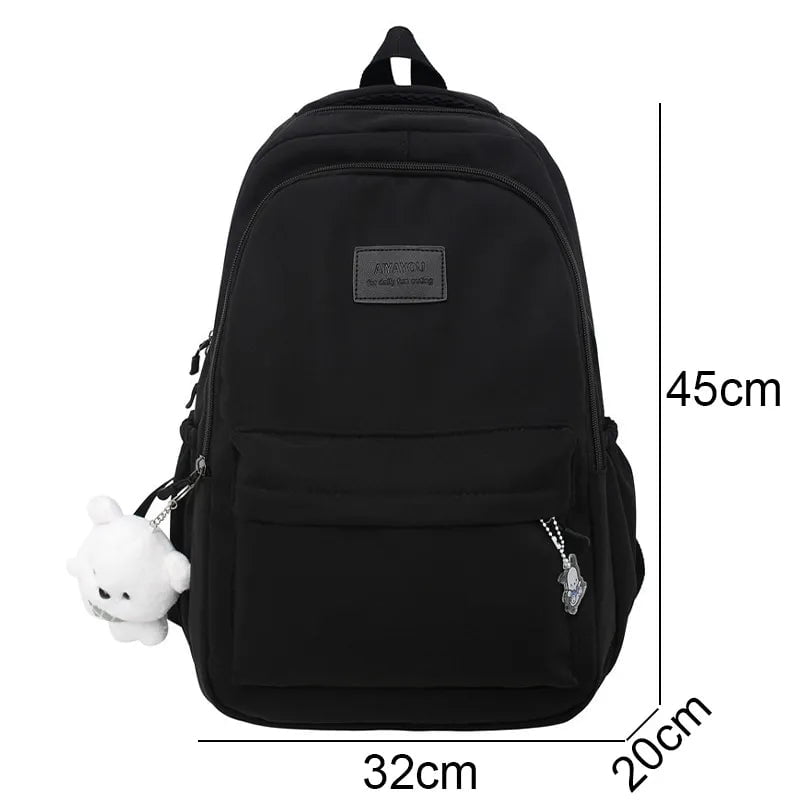 Storazone New Female Fashion Lady High Capacity Waterproof College Backpack Trendy Women Laptop School Bags Cute Girl Travel Book Bag Cool