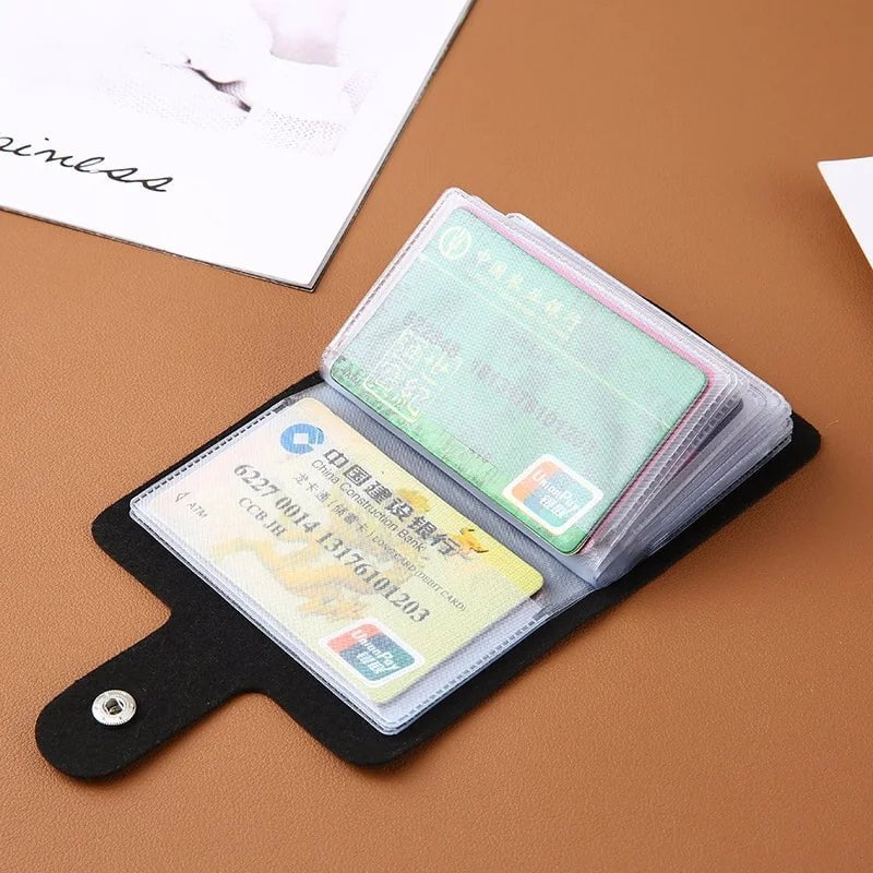 Storazone New Leather Function 24 Bits Card Case Business Card Holder Men Women Credit Passport Card Bag ID Passport Card Wallet 8 Colors