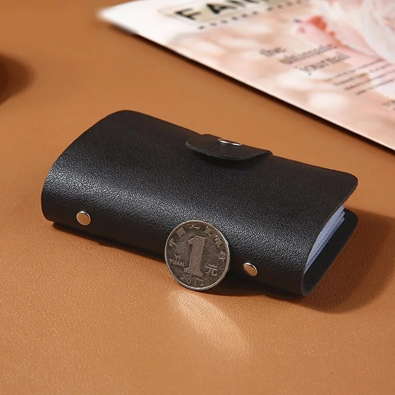Storazone New Leather Function 24 Bits Card Case Business Card Holder Men Women Credit Passport Card Bag ID Passport Card Wallet 8 Colors