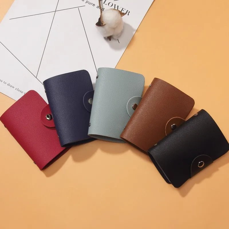 Storazone New Leather Function 24 Bits Card Case Business Card Holder Men Women Credit Passport Card Bag ID Passport Card Wallet 8 Colors