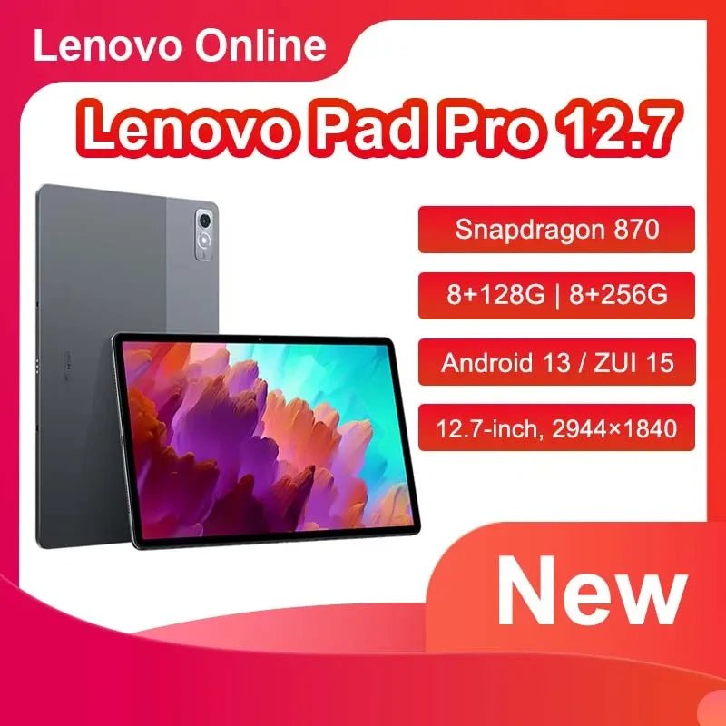 Storazone New Lenovo Xiaoxin Pad Pro 12.7 2023 Snapdragon 870 LCD Screen 144Hz 8GB 128GB/256GB 10200mAh Android 13 Tablet Original ROM