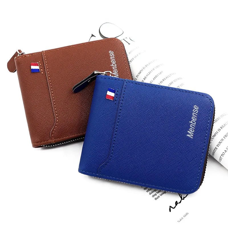 Storazone New Men's Wallet Short Korean Style Men's Zipper Bag Coin Pocket Card Holder Party Bag for Man Credit Card Holder Rfid Wallet