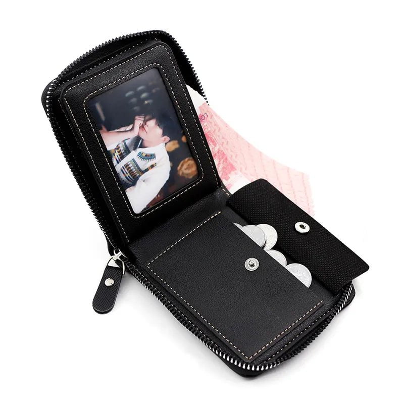 Storazone New Men's Wallet Short Korean Style Men's Zipper Bag Coin Pocket Card Holder Party Bag for Man Credit Card Holder Rfid Wallet