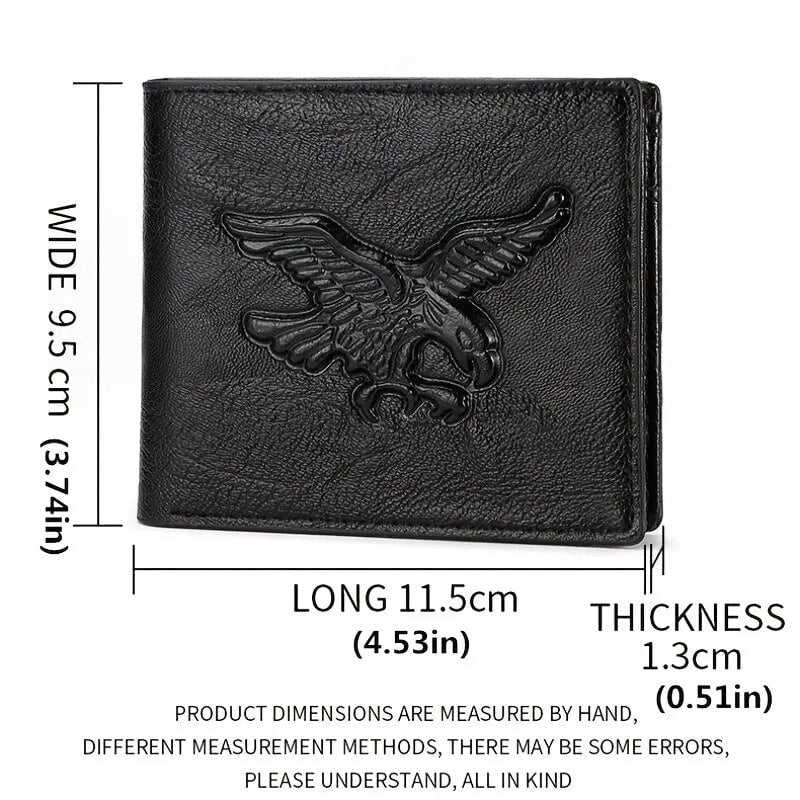 Storazone New Men Short Wallet 3D Eagle Relief Pattern Casual Credit Card Coin Wallet