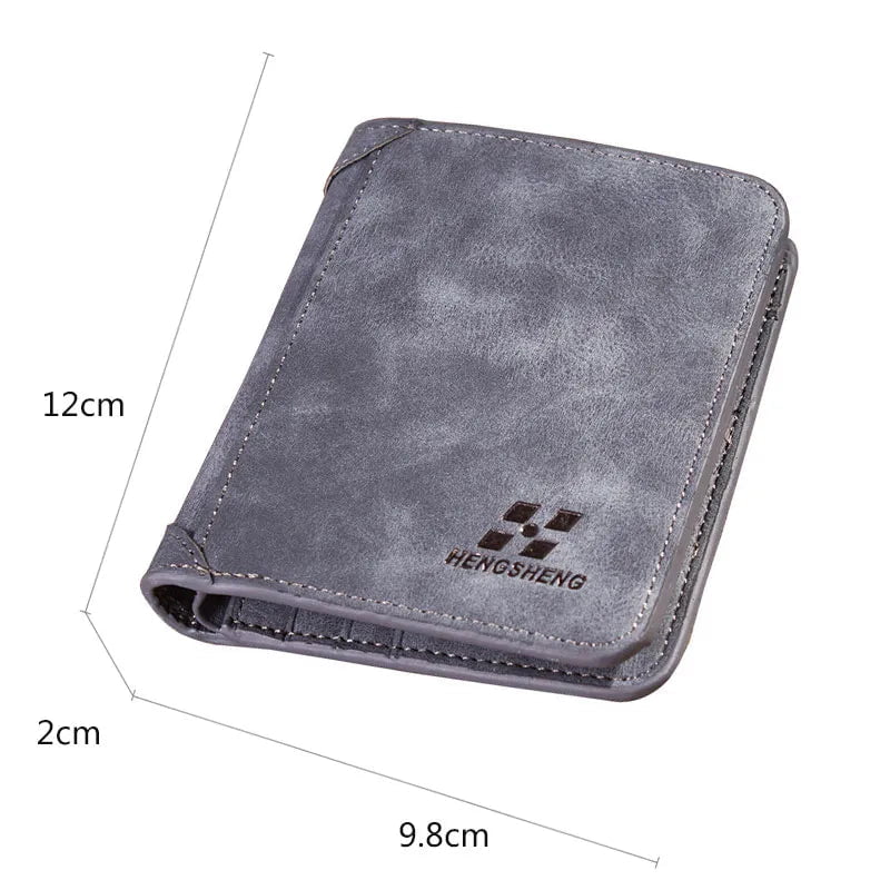 Storazone New Men Wallets Credit Card/ID Holder Vintage Brand Male Wallet High Quality PU Leather Photo Holder Foldable Short Men Purse