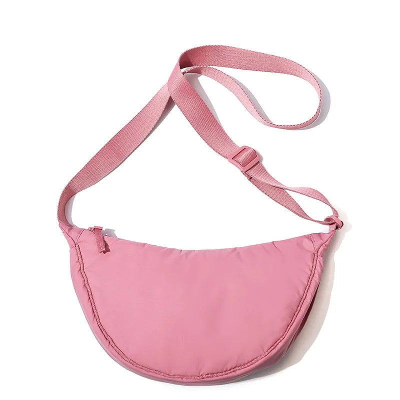 Storazone new pink Simple Design Women's Messenger Bag Fashion Ladies Nylon Hobos Small Shoulder Bags Vintage Female Girls Purse Cloth Handbags
