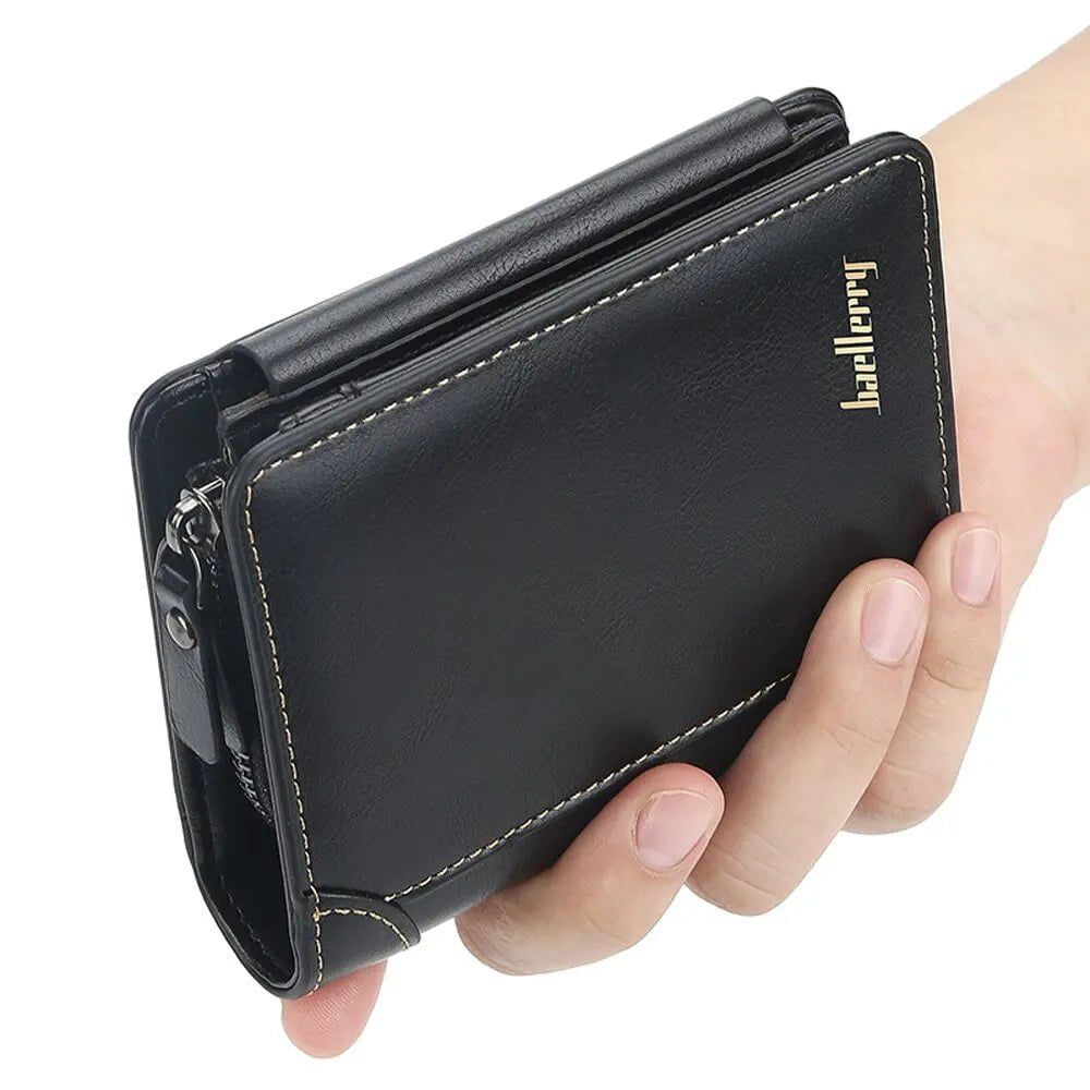 Storazone New PU Leather Men Wallets High Quality Zipper Short Desigh Card Holder Male Purse Vintage Coin Holder Men Wallets