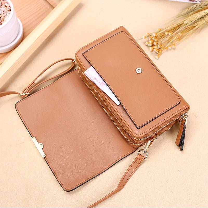 Storazone New Pu Leather Women Handbags Female Multifunctional Large Capacity Shoulder Bags Fashion Crossbody Bags For Ladies Phone Purse