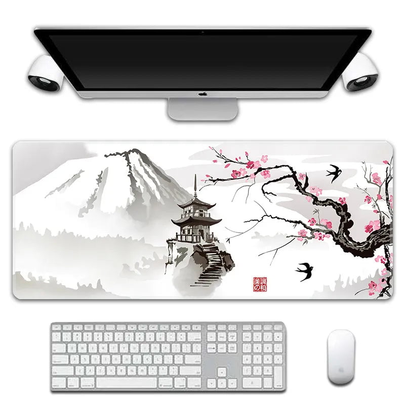 Storazone New Sakura Pattern Large Mouse Pad Gamer Big MousePad for Computer Gaming Locking Edge Keyboard Desk Mice Pad Rubber Table Mat