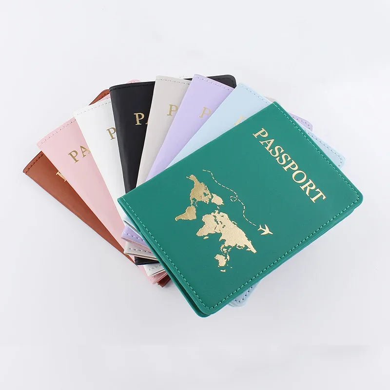 Storazone New Simple Fashion Passport Cover World Thin Slim Travel Passport Holder Wallet Gift PU Leather Card Case Cover Unisex