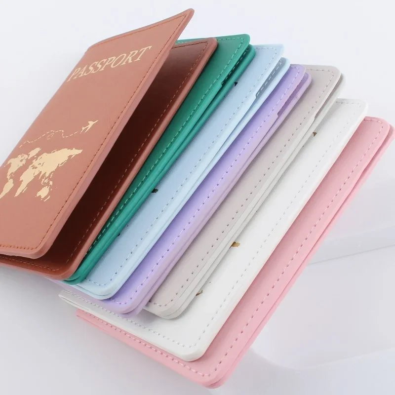 Storazone New Simple Fashion Passport Cover World Thin Slim Travel Passport Holder Wallet Gift PU Leather Card Case Cover Unisex