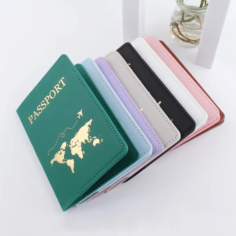 Storazone New Simple Fashion Passport Cover World Thin Slim Travel Passport Holder Wallet Gift PU Leather Card Case Cover Unisex