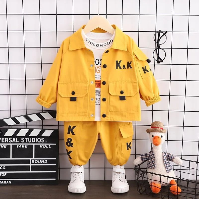 Storazone New Spring Autumn Children Boys Clothes Baby Girls Jacket T-Shirts Pants 3Pcs/sets Infant Toddler Casual Costume Kids Tracksuits