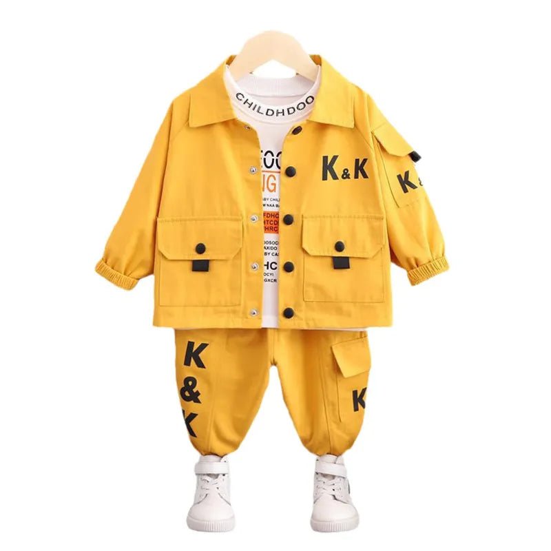 Storazone New Spring Autumn Children Boys Clothes Baby Girls Jacket T-Shirts Pants 3Pcs/sets Infant Toddler Casual Costume Kids Tracksuits