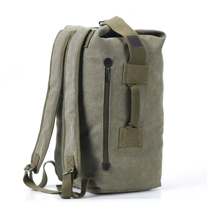 Storazone New style Green / Small 26x45x20cm Large Capacity Rucksack Man Travel Bag Mountaineering Backpack Male Luggage Canvas Bucket Shoulder Bags for Boys Men Backpacks