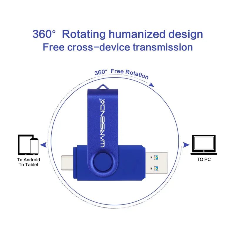 Storazone New Type C 2TB USB Flash Drive OTG 2 IN 1 Pen Drive USB Stick High Speed 3.0 USB C 2TB Flash Disk Pendrive For Phone Laptop PC