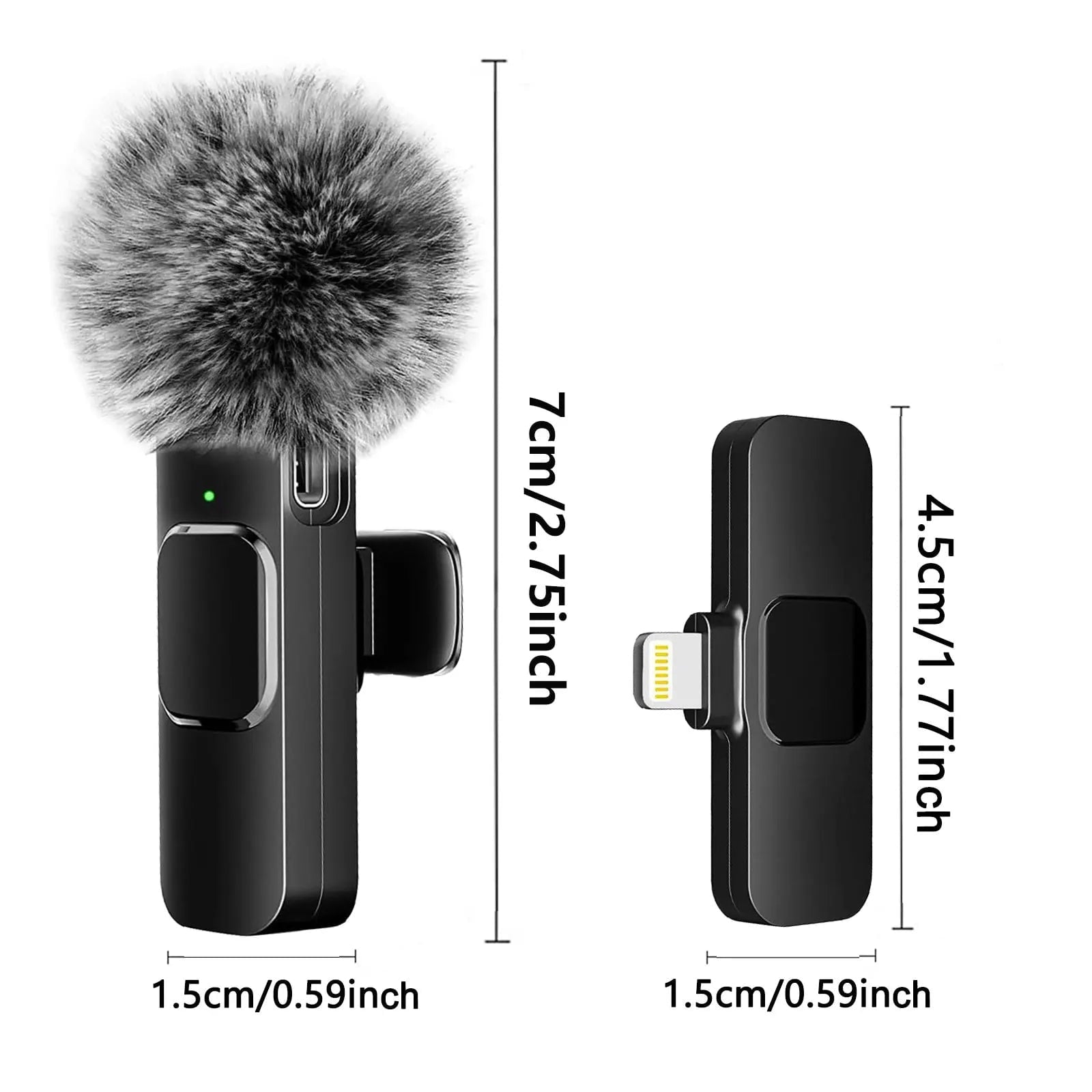 Storazone NEW Wireless Lavalier Microphone Audio Video Recording Mini Mic For iPhone Android Laptop Live Gaming Mobile Phone Microphone