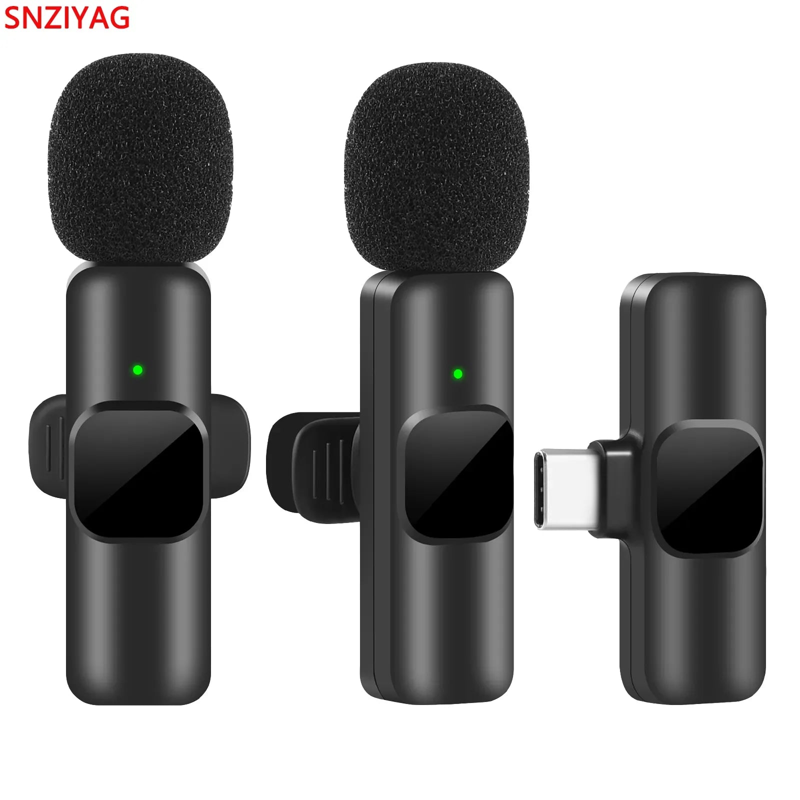 Storazone New Wireless Lavalier Microphone Portable Audio Video Recording Mini Mic for iPhone Android Live Broadcast Gaming Phone Mic