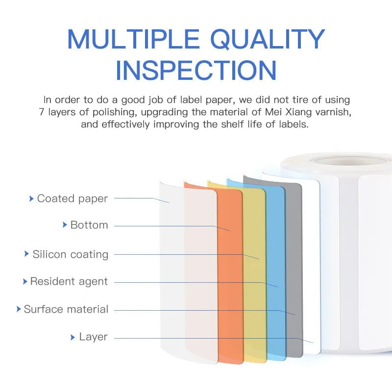 Storazone NiiMbot B1/B203 B21/B3s Label Printer Waterproof Anti-Oil Tear-Resistant Price Tag Pure Color Scratch-Resistant Label Paper