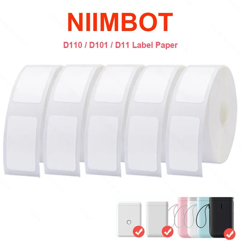 Storazone Niimbot White Label Thermal Paper for D11 D110 D101 Printer  Label Sticker Paper Roll Waterproof Anti-Oil Tear-Resistant