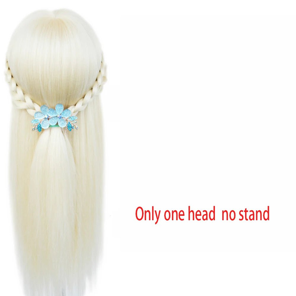 Storazone no stand / CHINA 100% High Temperature Fiber Blonde Hair Mannequin Head Training Head For Braid Hairdressing Manikin Doll Head With Clamp