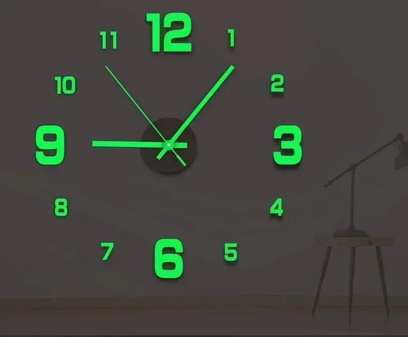 Storazone Noctilucent DIY Wall Clock for Home Office 40cm Frameless Modern 3D Wall Clock Mirror Stickers Hotel Room Design School Decoration Decor