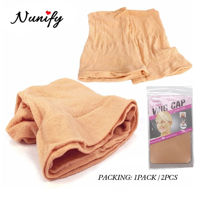 Storazone Nunify Nude Mesh Net Wig Caps With Closed End For Wigs 2Pcs/Pack Free Size Stocking Cap Red Coffee Black Begie Brown 6 Colors