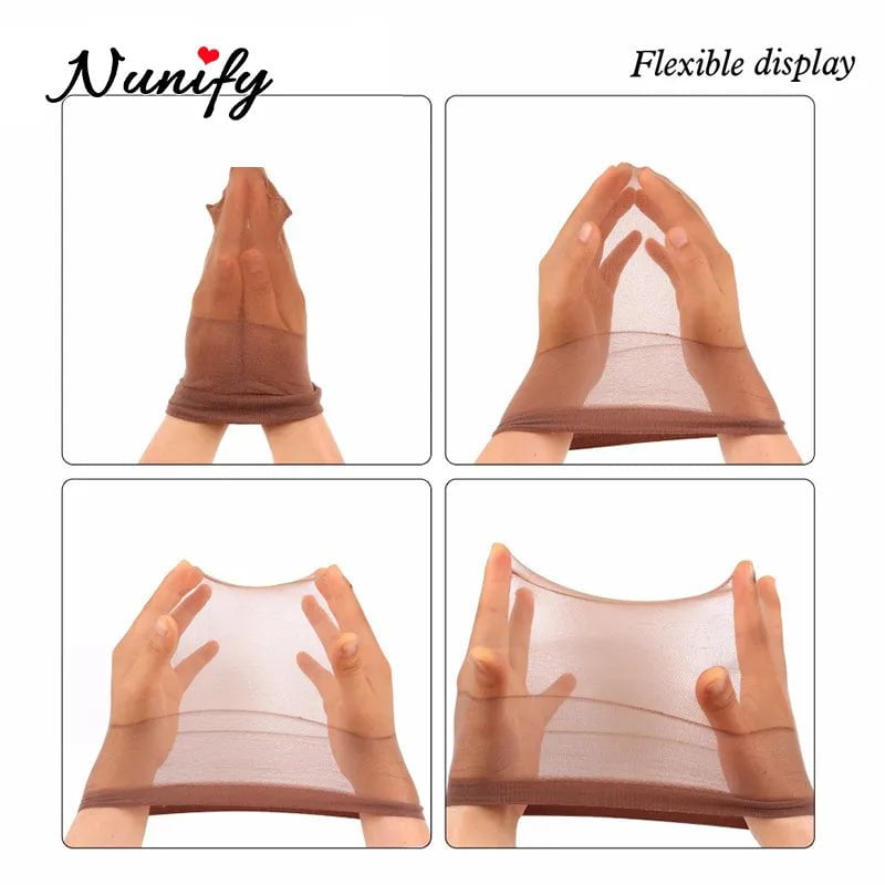 Storazone Nunify Nude Mesh Net Wig Caps With Closed End For Wigs 2Pcs/Pack Free Size Stocking Cap Red Coffee Black Begie Brown 6 Colors