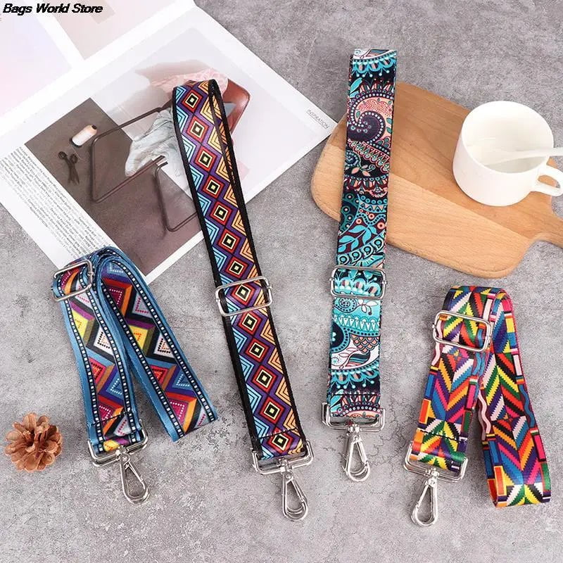 Storazone Nylon Bag Strap 1PC Woman Colored Straps for Crossbody Messenger Shoulder Bag Accessories Adjustable Embroidered Belts Straps