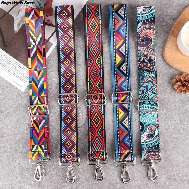 Storazone Nylon Bag Strap 1PC Woman Colored Straps for Crossbody Messenger Shoulder Bag Accessories Adjustable Embroidered Belts Straps