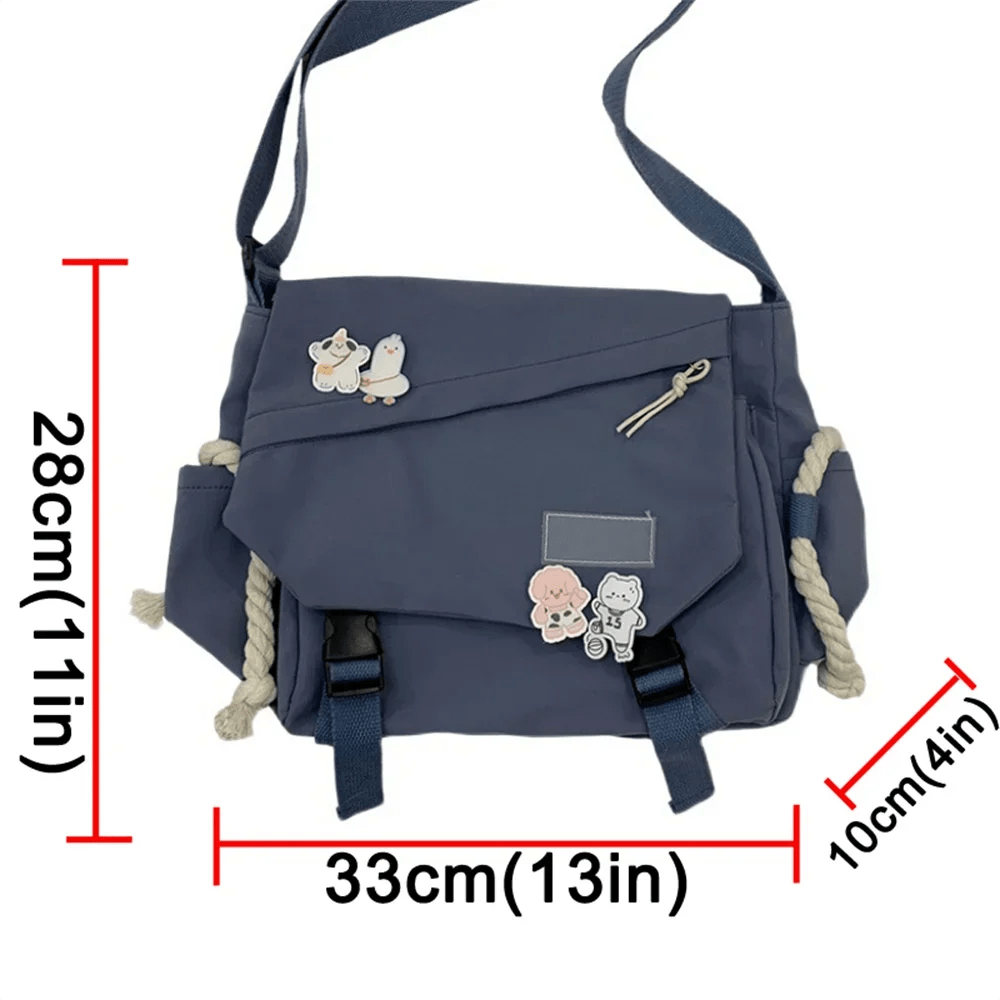 Storazone Nylon Handbags Shoulder Bag Large Capacity Crossbody Bags For Teenager Messenger Bag Student School Bags